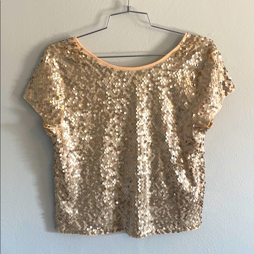 Golden Long Crop Top
